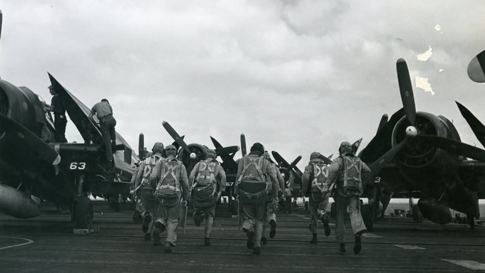 Navy and Marine Hellcat Pilots Prepare to Strike Tokyo — 1945