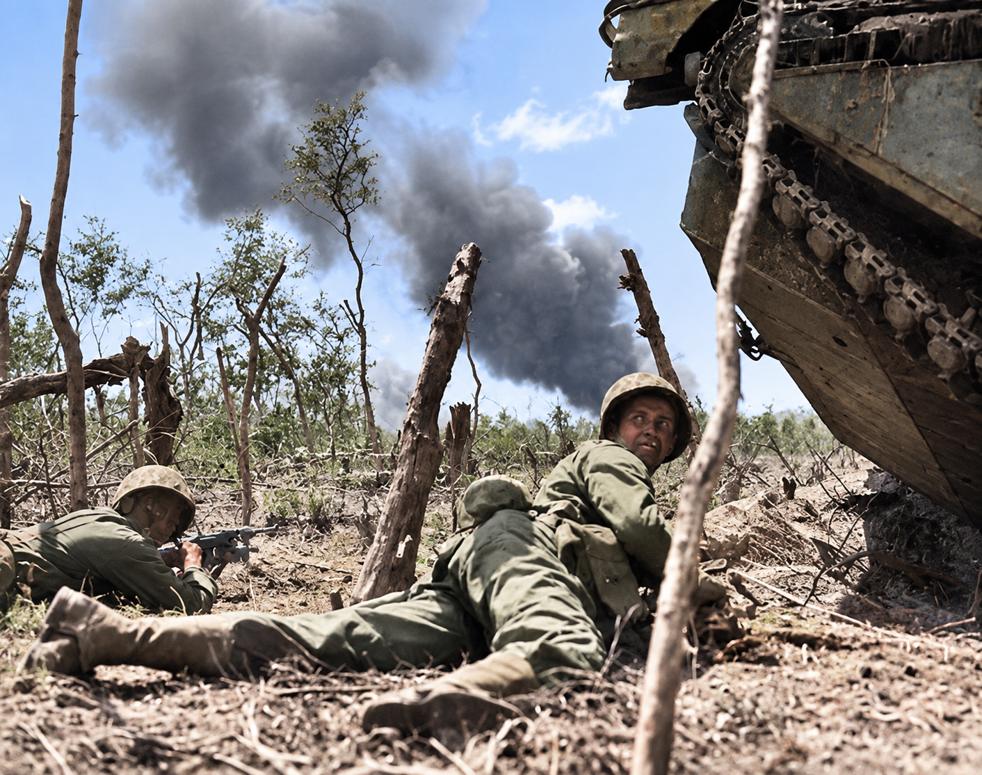 Marines Pinned Down on the Beaches of Peleliu