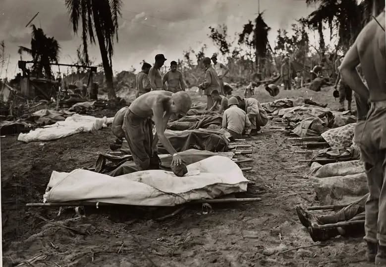 Fallen Marines Await Identification on Peleliu
