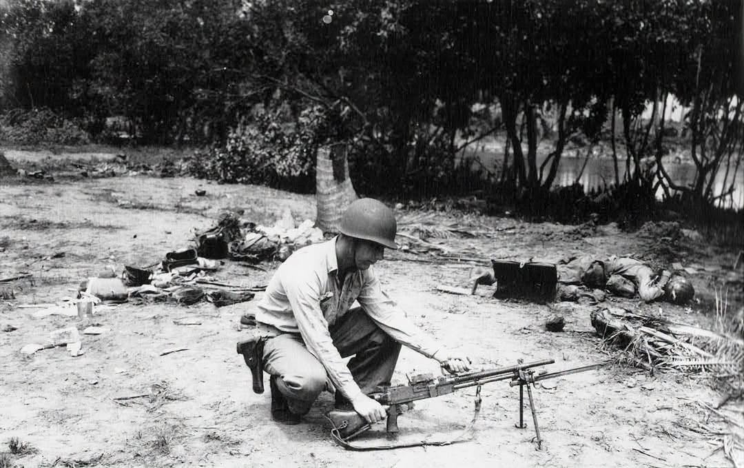 Captured Japanese Machine Gun — Guadalcanal, 1942