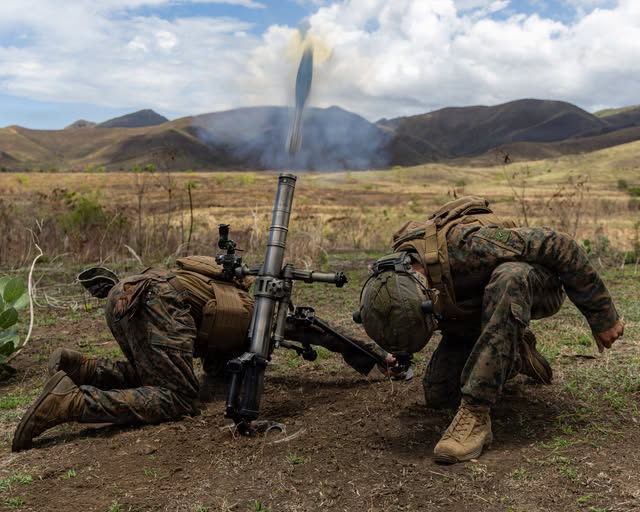 Marines Fire M224 60mm Mortar During Live-Fire Training
