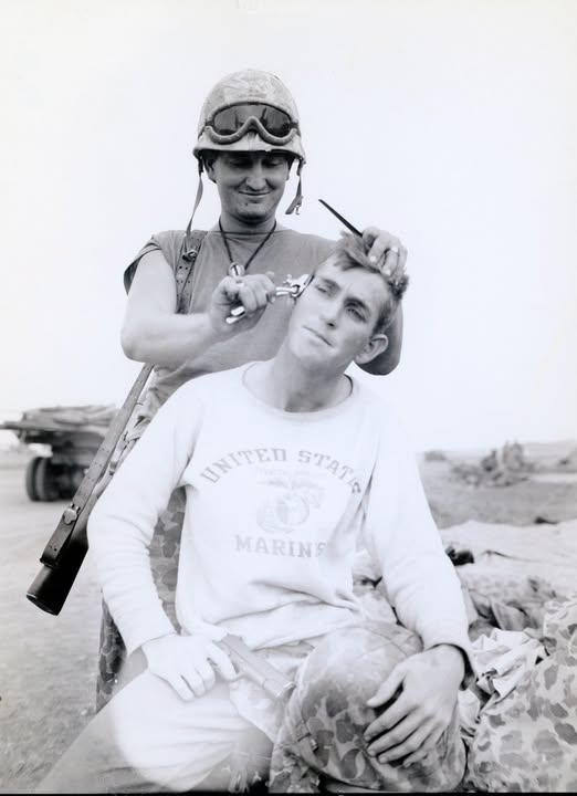 Haircut on Iwo Jima